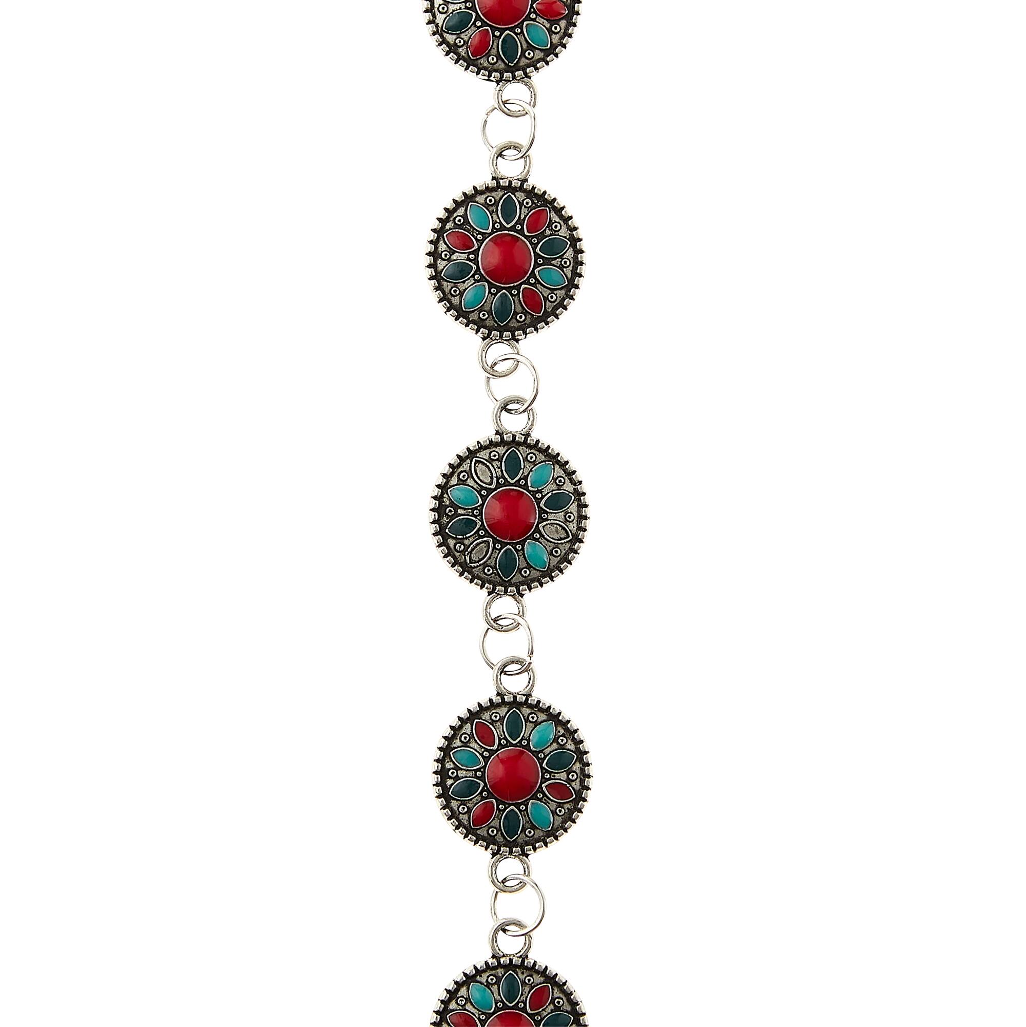 Multicolor Enamel Metal Link Beads, 15mm by Bead Landing™